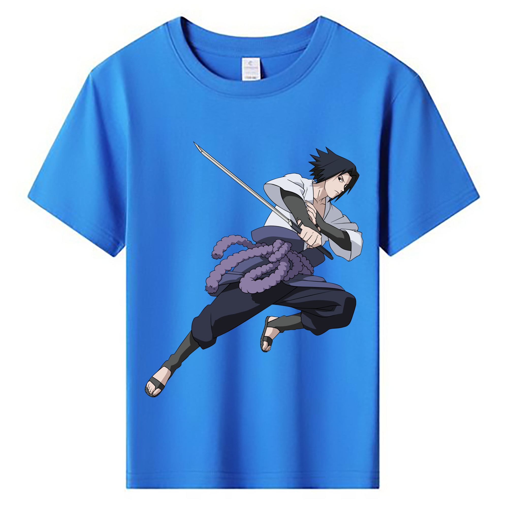 （画像用） NARUTO -ナルト- うちは サスケ Uchiha Sasuke 綿100％キッズTシャツ（フロントプリント）